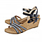 Lotus Mandy Womens Navy Strappy Wedge Sandals 
