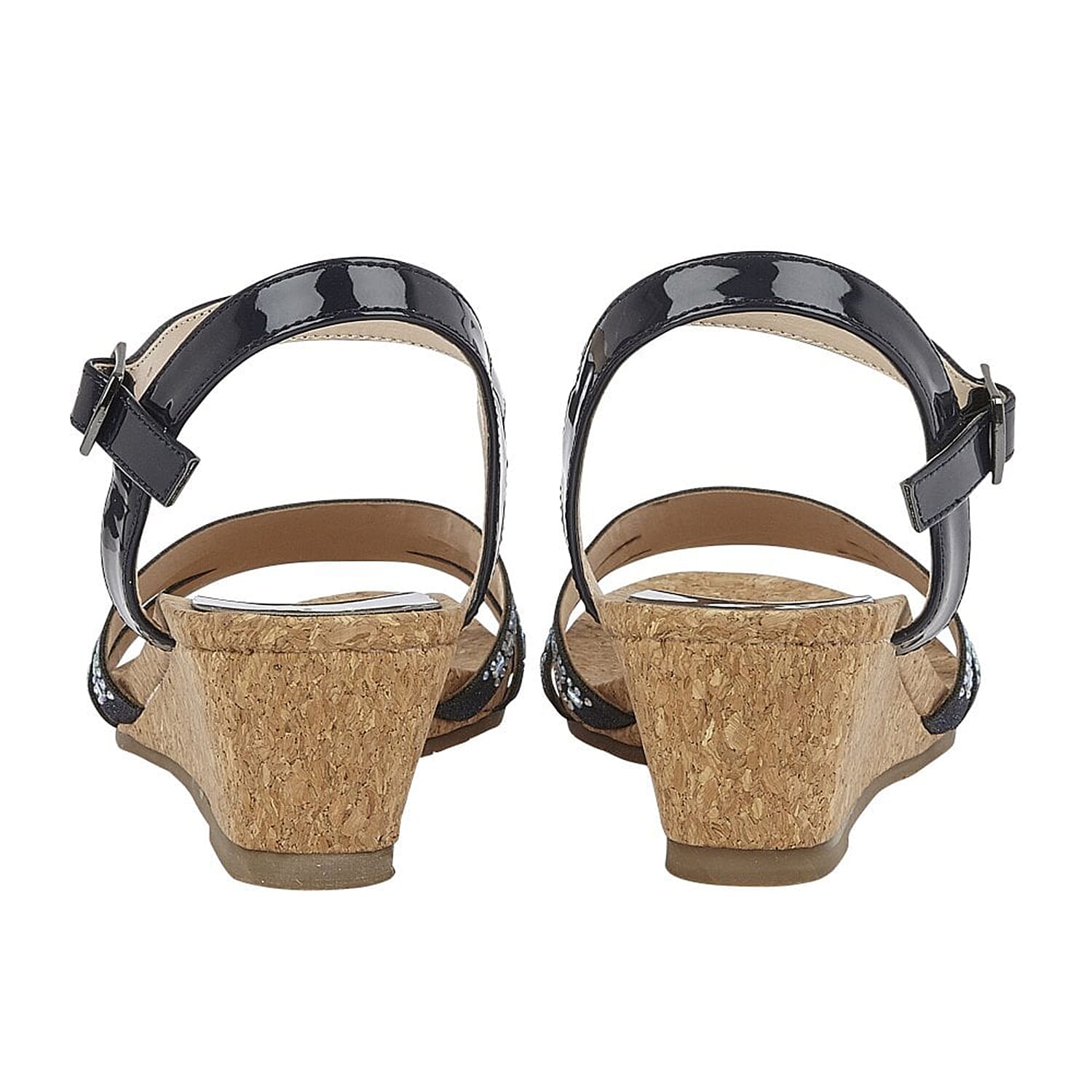 Lotus Mandy Womens Navy Strappy Wedge Sandals 