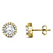 ELANZA Simulated Diamond Stud Earrings (with Push Back) in Yellow Gold Overlay Sterling Silver