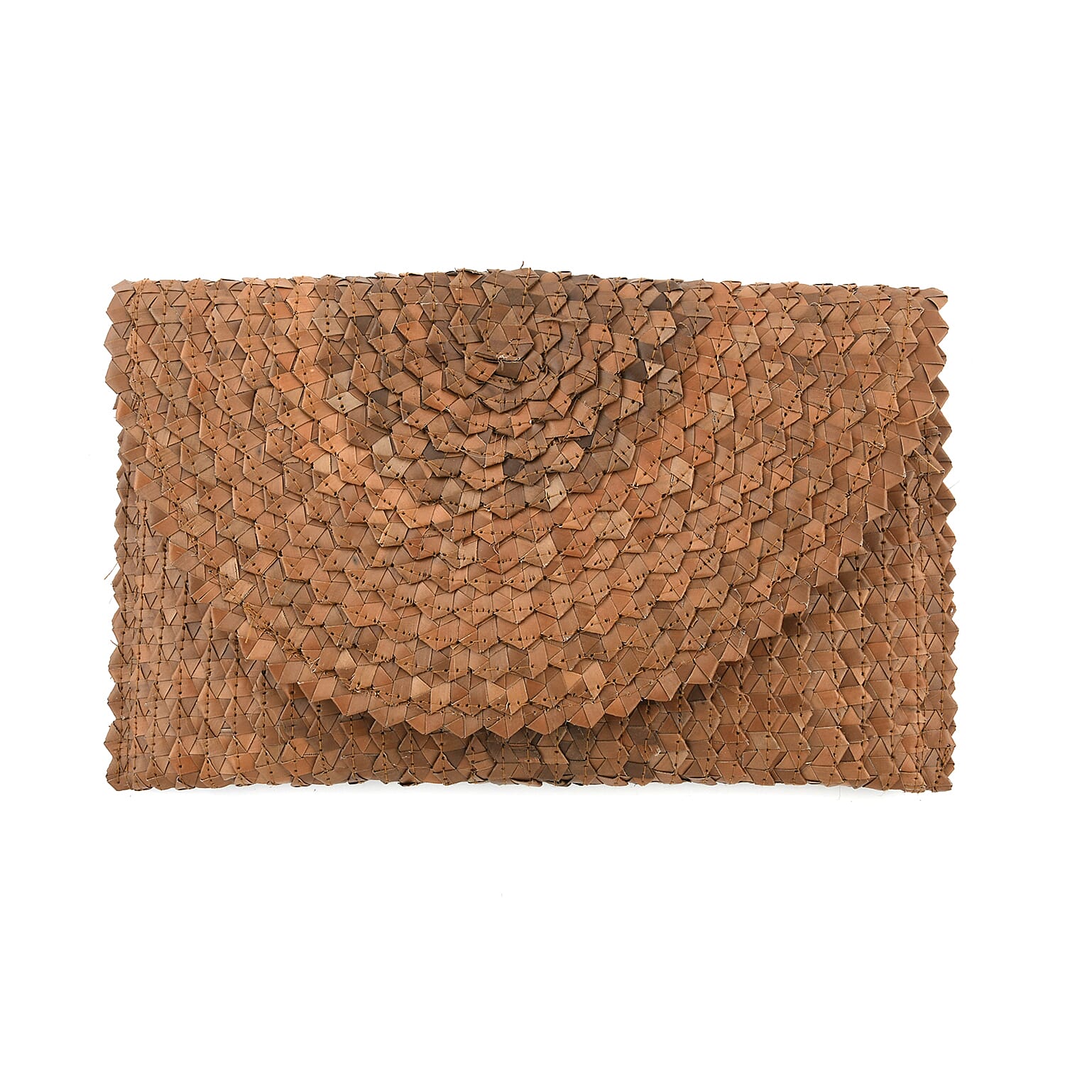 Bali Collection Plam Leaf Sisik Pattern Woven Clutch Handbag