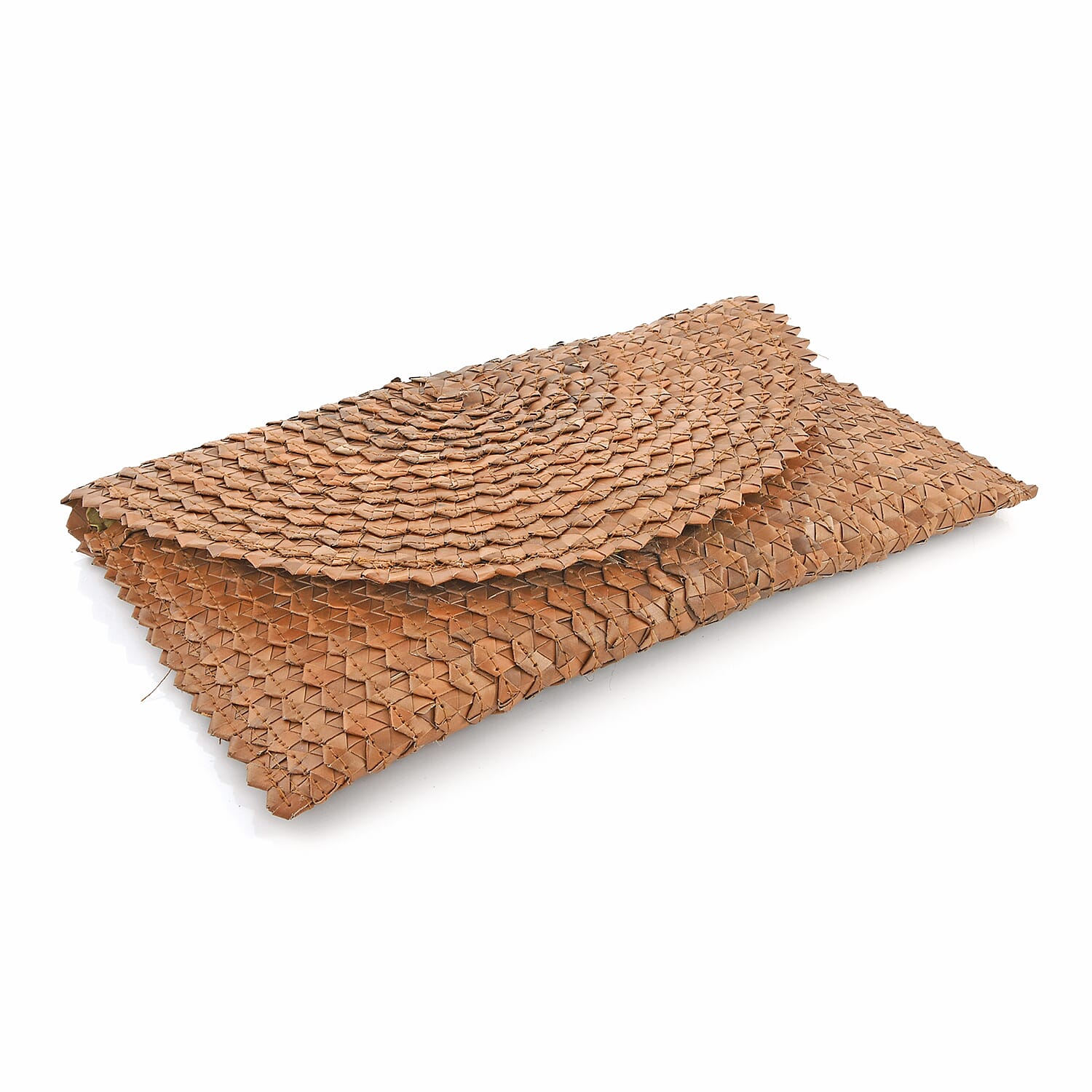 Bali Collection Plam Leaf Sisik Pattern Woven Clutch Handbag
