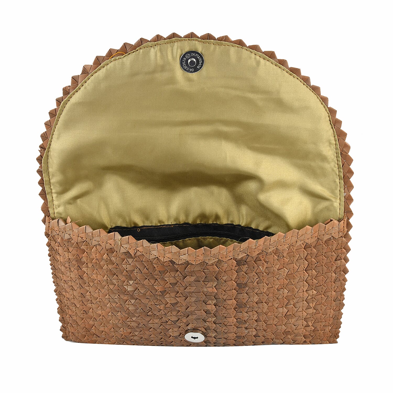 Bali Collection Plam Leaf Sisik Pattern Woven Clutch Handbag