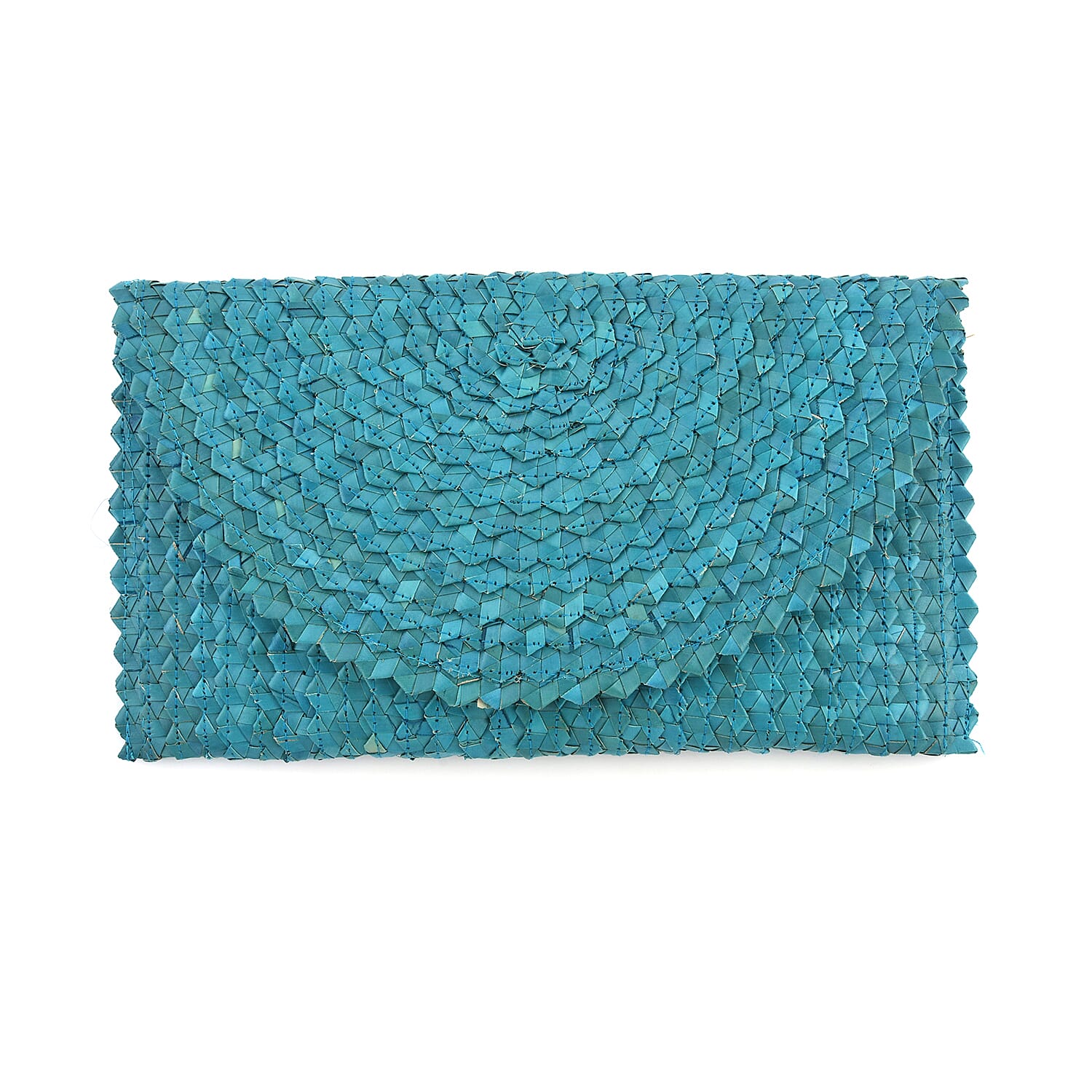 Bali Collection Plam Leaf Sisik Pattern Woven Clutch Handbag