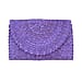 Bali Collection Plam Leaf Sisik Pattern Woven Clutch Handbags (Size:57x35x25Cm) - Purple