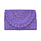 Bali Collection Plam Leaf Sisik Pattern Woven Clutch Handbags (Size:57x35x25Cm) - Purple