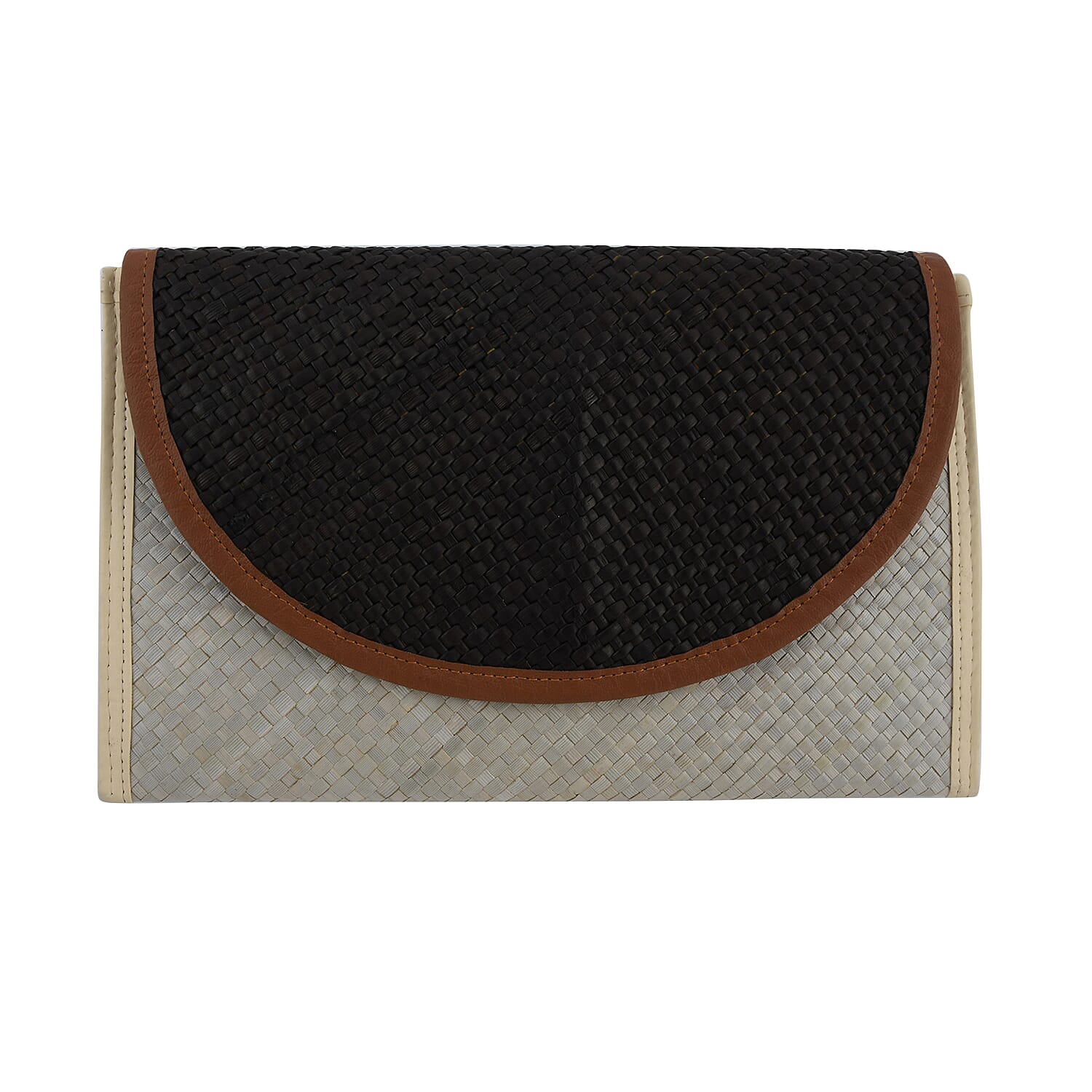 Bali Collection Padan Woven Flap Clutch Handbags (Size:56x35x50Cm) - Black and White