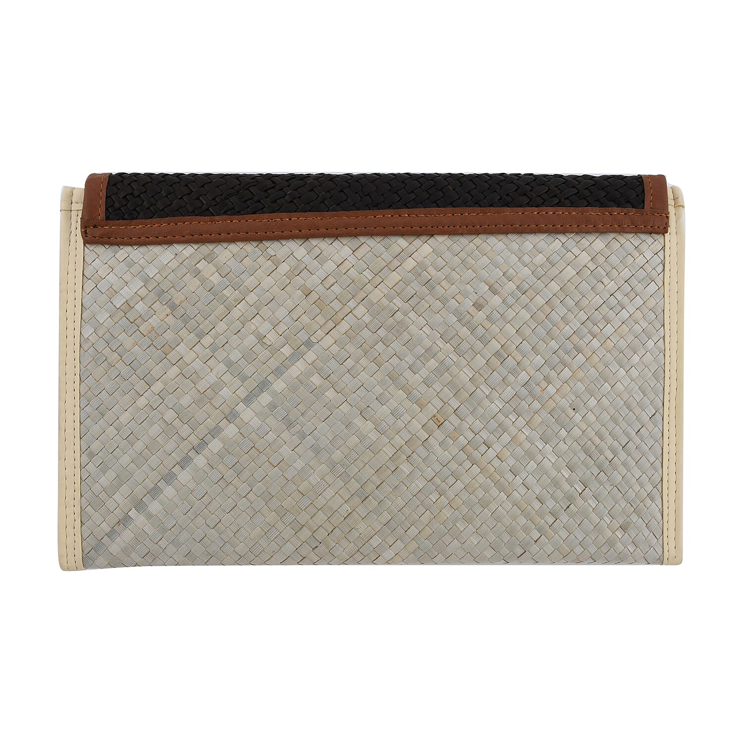 Bali Collection Padan Woven Flap Clutch Handbags (Size:56x35x50Cm) - Black and White