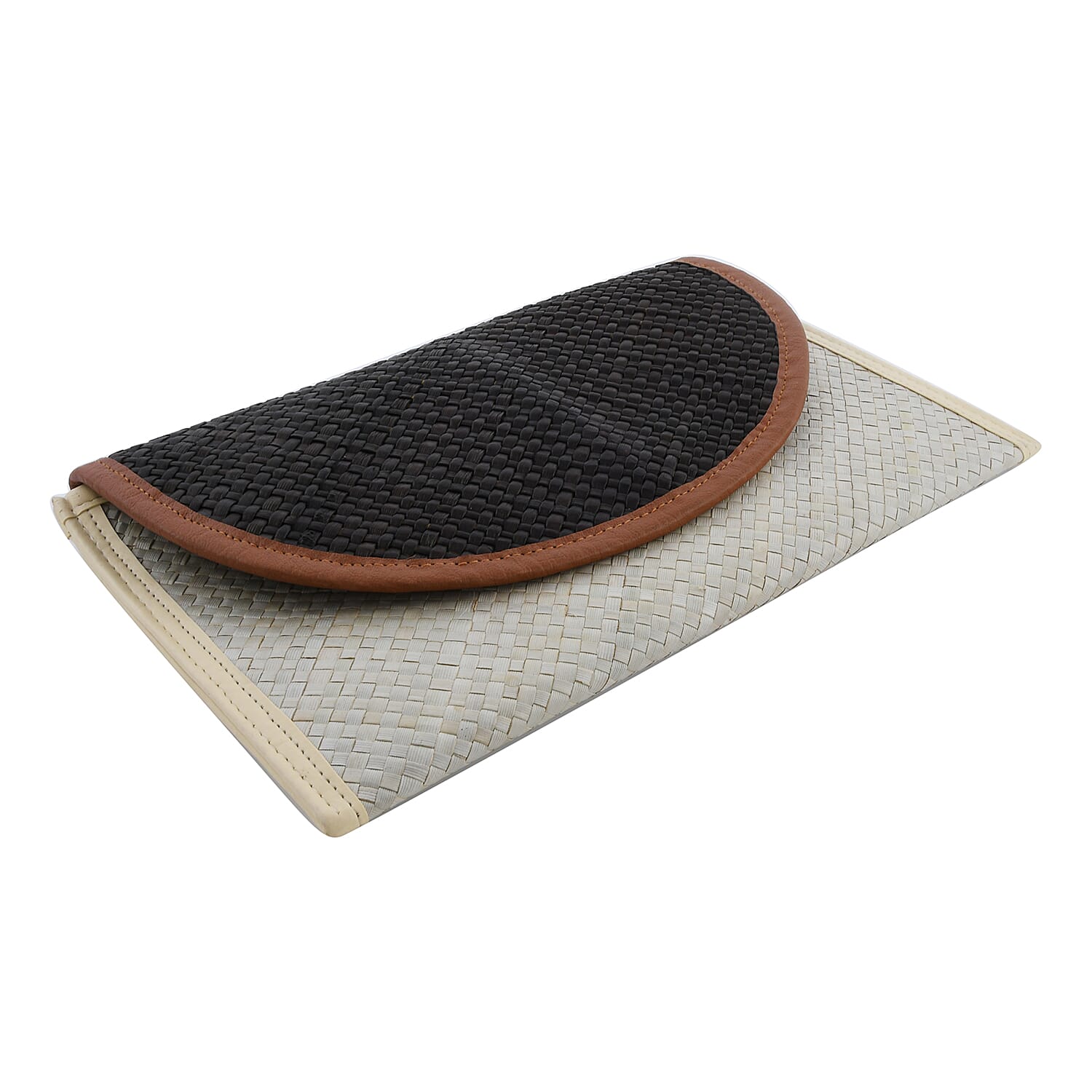 Bali Collection Padan Woven Flap Clutch Handbags (Size:56x35x50Cm) - Black and White