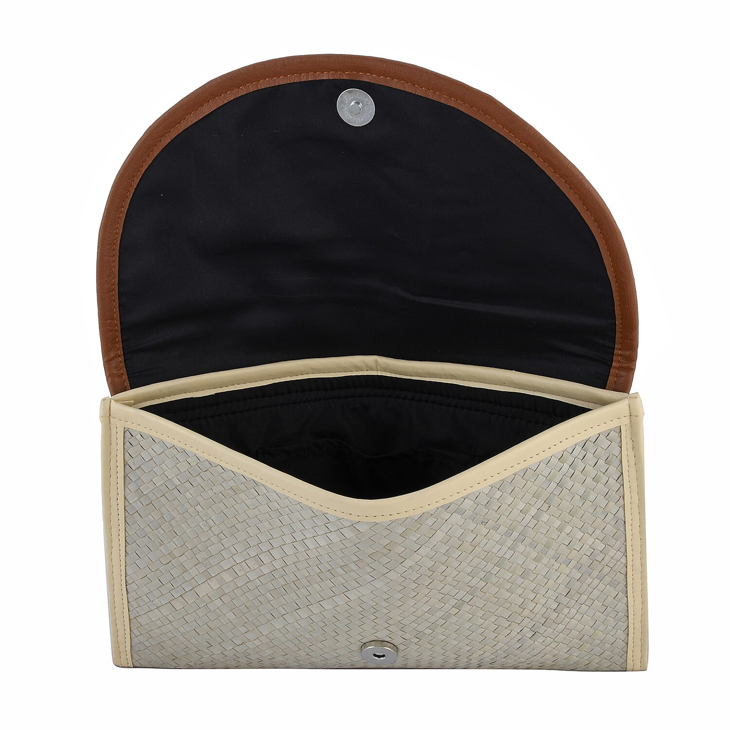 Bali Collection Padan Woven Flap Clutch Handbags (Size:56x35x50Cm) - Black and White