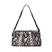 SENCILLEZ Genuine Leather Snake Skin Pattern Clutch Bag - Black and Khaki