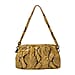 SENCILLEZ 100% Genuine Leather Snake Skin Pattern Clutch Bag with Detachable Shoulder Strap and Zipper Closure (Size 31x18.5x9 Cm) - Yellow