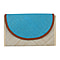 Bali Collection Palm Leaf Woven Flap Clutch Handbags (Size:56x35x50Cm) - Blue and White