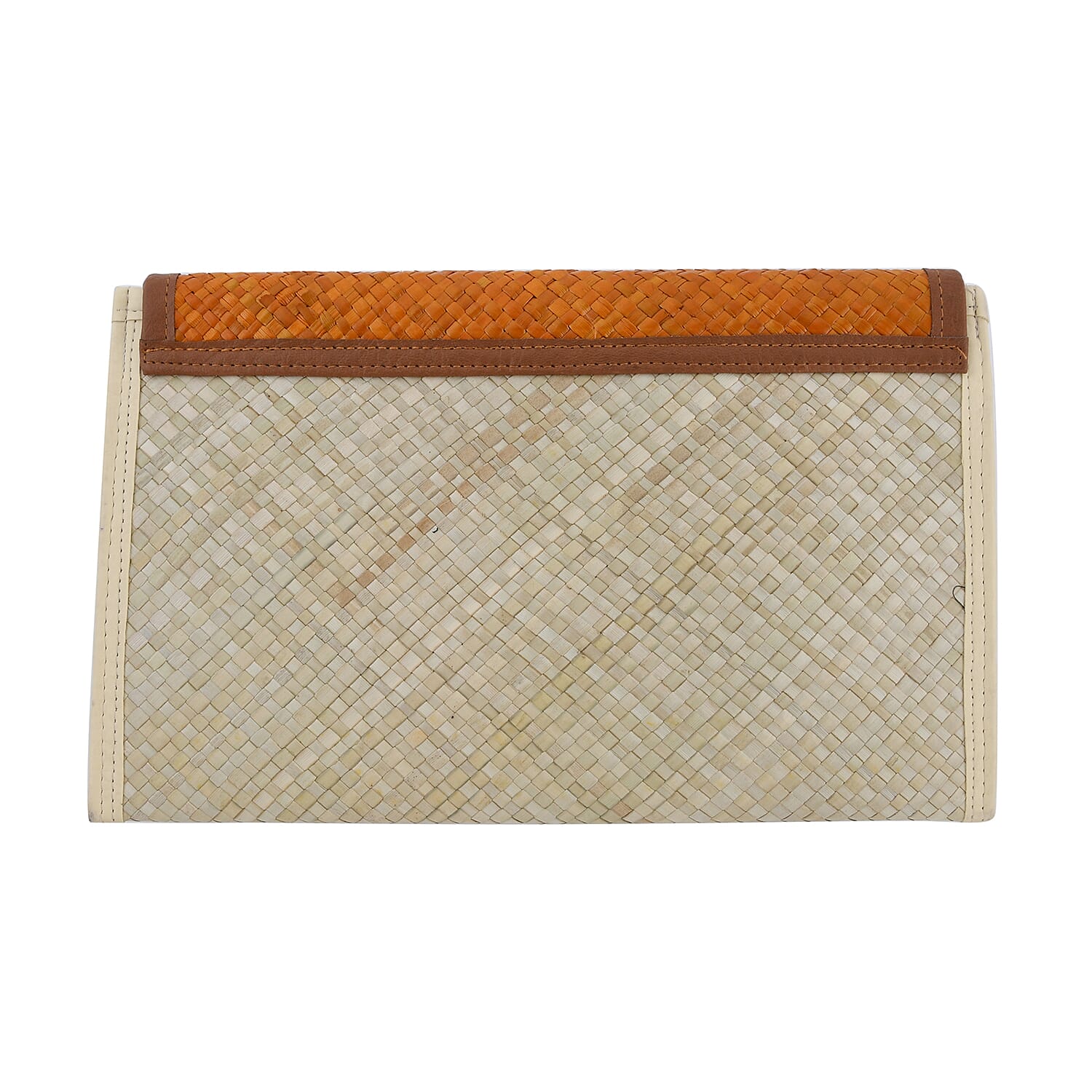 Bali Collection Padan Woven Flap Clutch Handbags (Size:56x35x50Cm) - Black and White