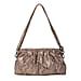 SENCILLEZ 100% Genuine Leather Snake Skin Pattern Clutch Bag with Detachable Shoulder Strap and Zipper Closure (Size 31x18.5x9 Cm) - Champagne