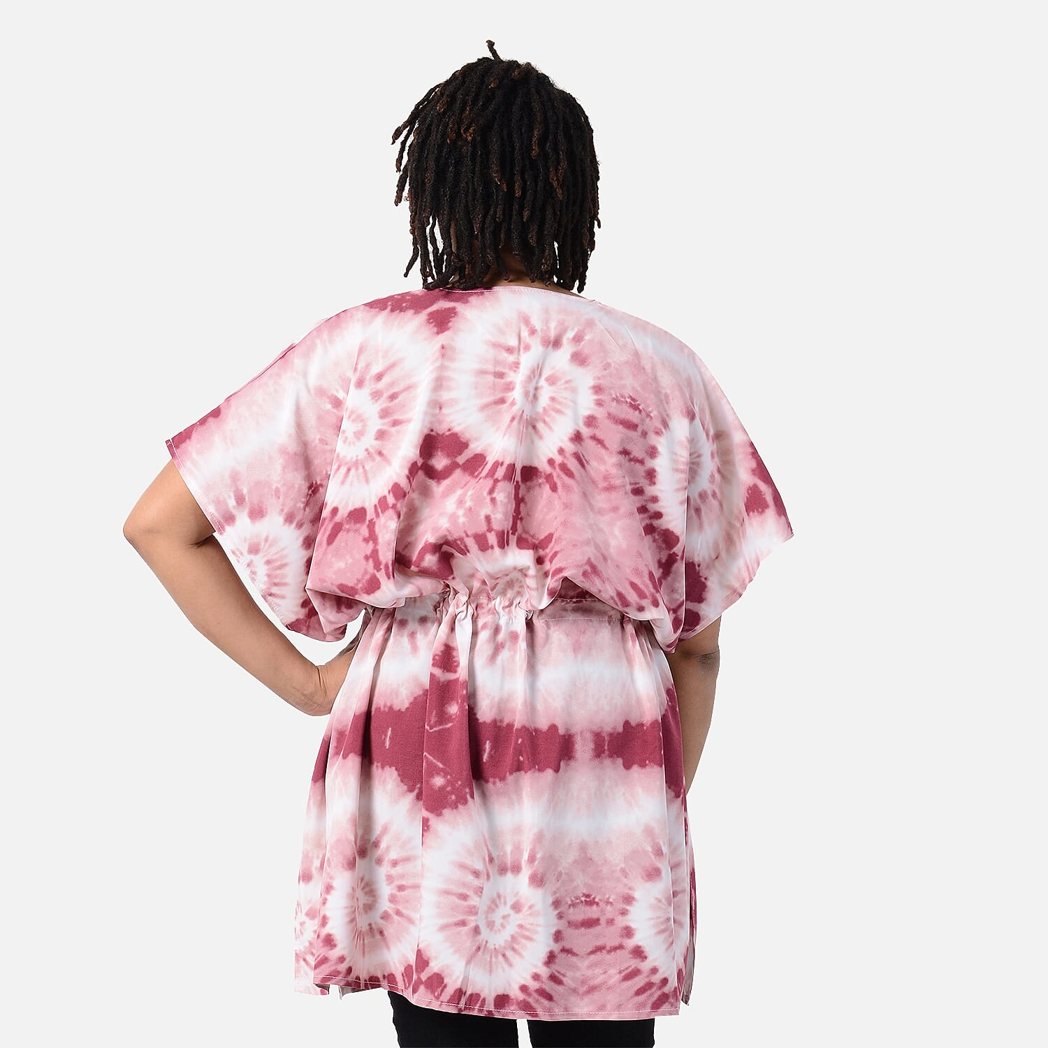 Voile Shirt with Waist Belt (One Size) - Red