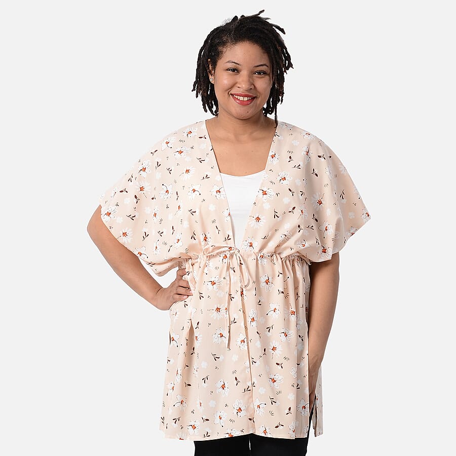 Leopard Pattern Kimono with Waist Belt