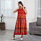 100% Cotton Mandala Print Dress - Red
