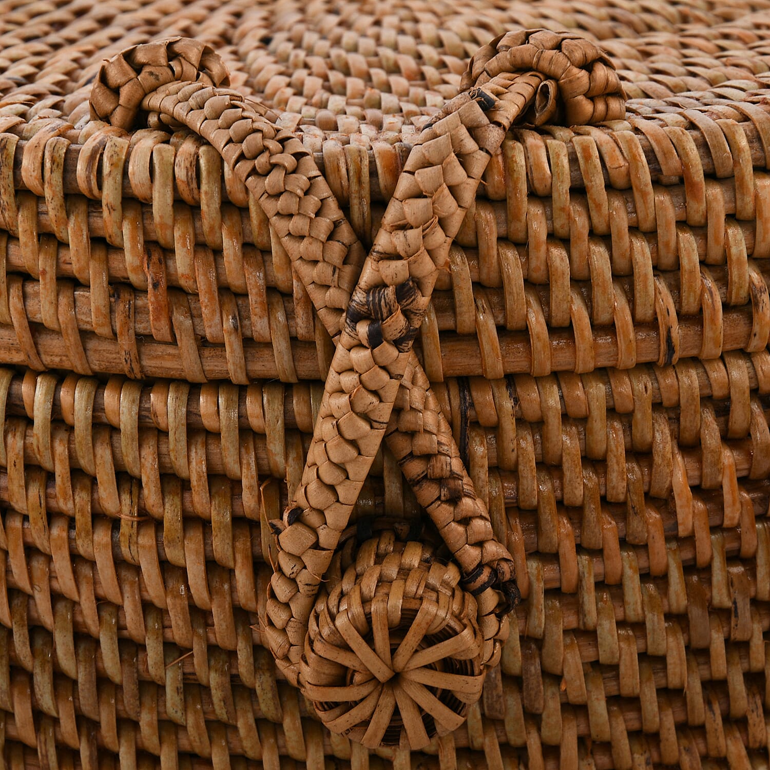 rounded rattan bag with leather strap