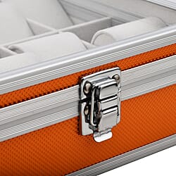 Eight Slot Padded Watch Box with Transparent Window and Lock (Size 21.5x20x8cm) - Black