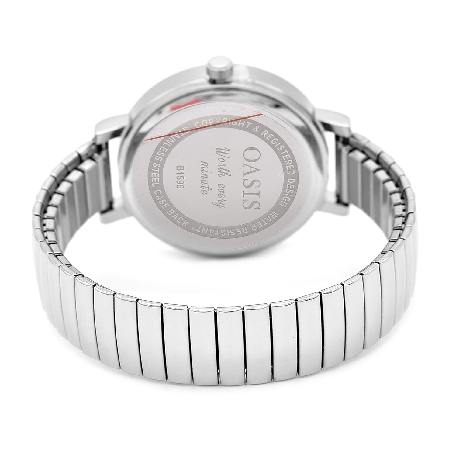 OASIS Womens Analogue Classic Quartz Watch with Silver Tone Exapandable Strap