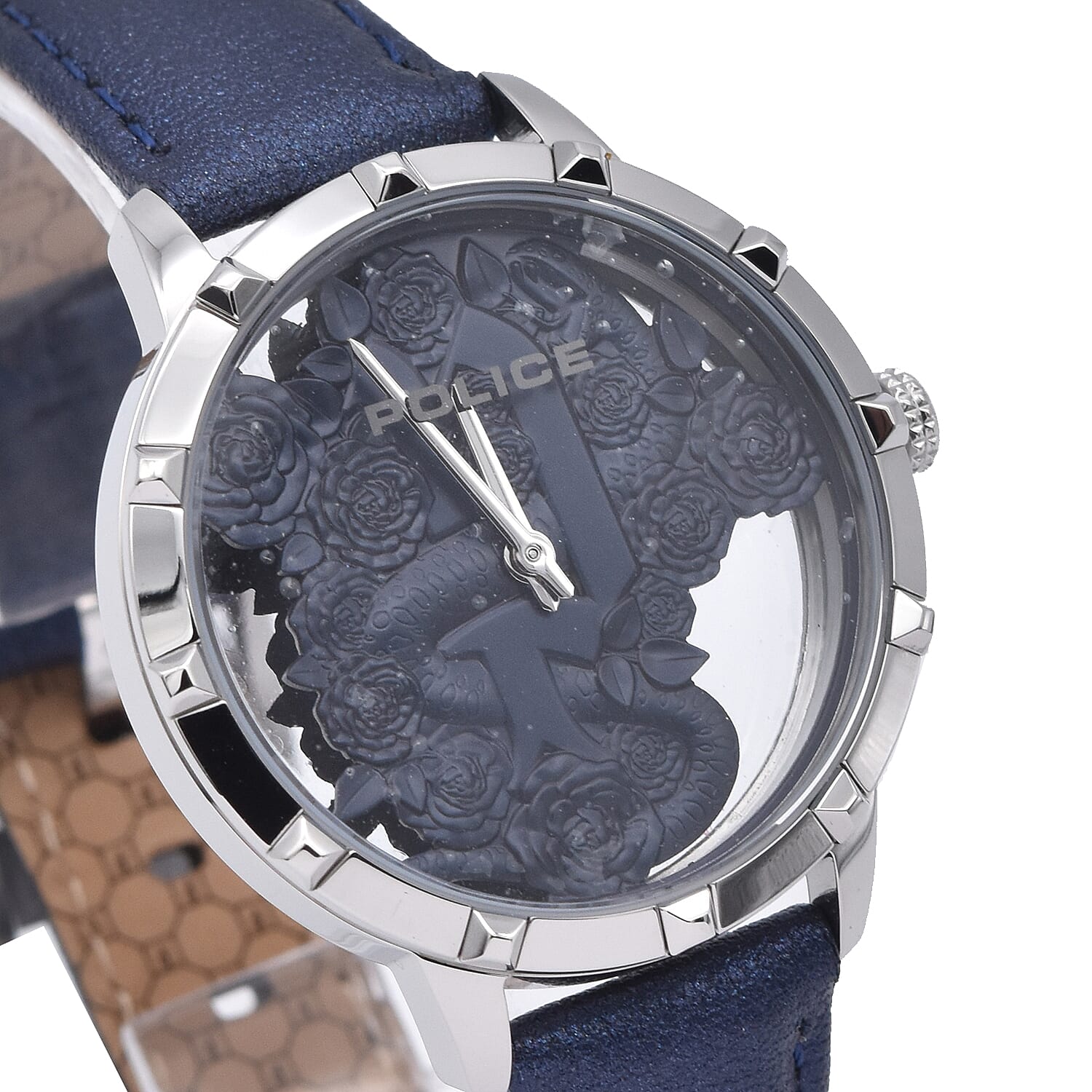 Police MARIETAS Watch with Navy Leather Strap