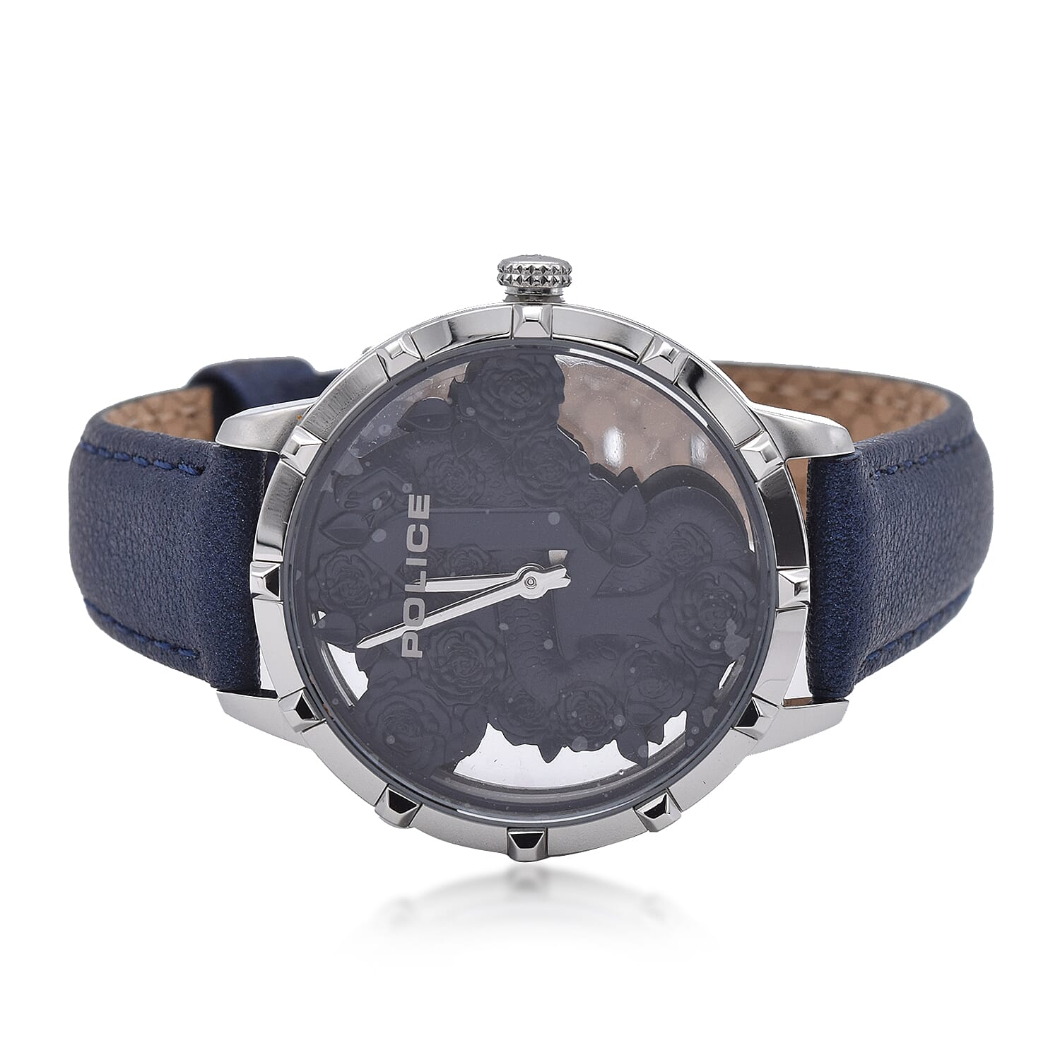 Police MARIETAS Watch with Navy Leather Strap