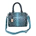 LA MAREY 100% Genuine Python Leather Tote Bag with Adjustable Shoulder Strap (Size 29x24x15cm) - Blue