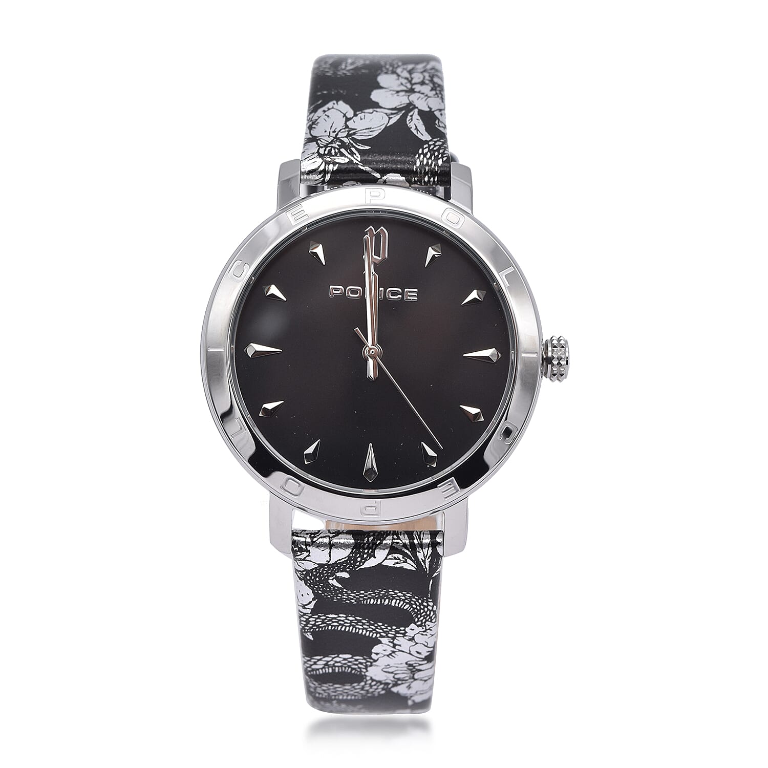 Police PONTA Watch with Black Patterened Strap