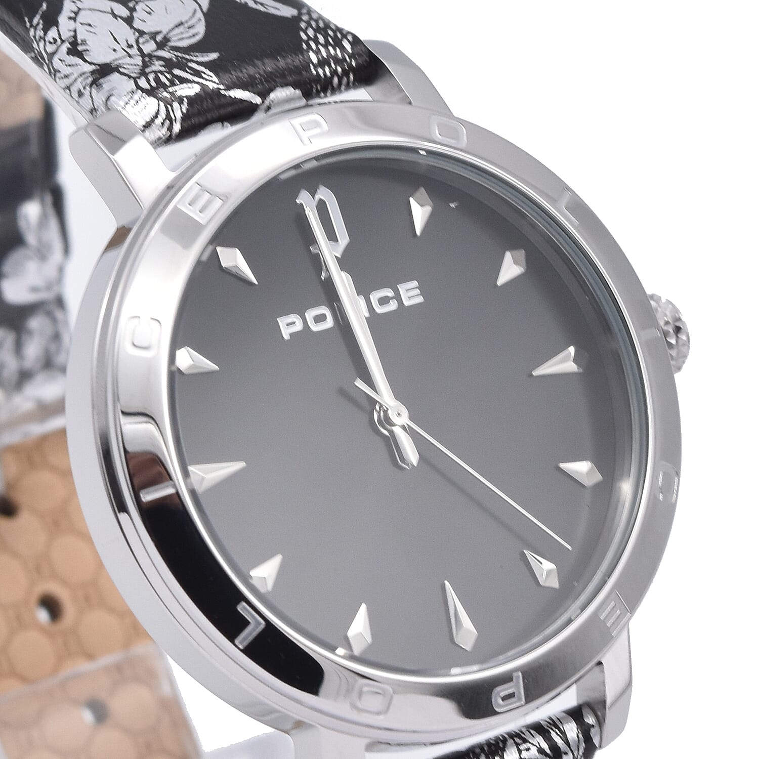 Police PONTA Watch with Black Patterened Strap