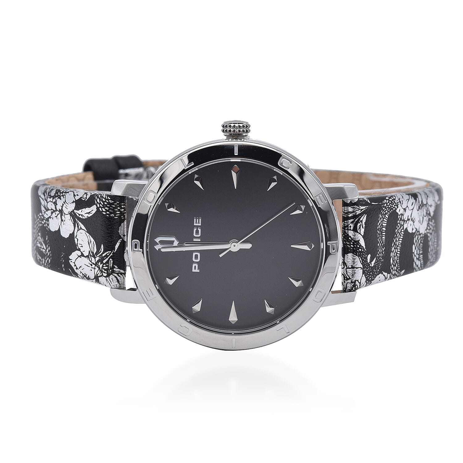 Police PONTA Watch with Black Patterened Strap