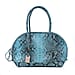 LA MAREY 100% Genuine Python Leather Snake Print Tote Bag with Zipper Closure (Size 31.5x25.5x14cm) - Blue