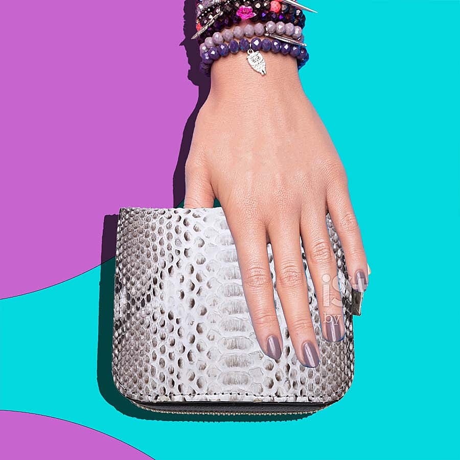 LA MAREY Genuine Python Leather  Wallet with Zipper Closure - Beige and Multi