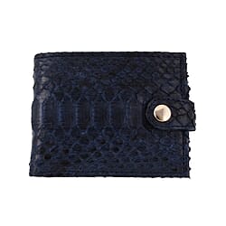 La Marey 100% Genuine Python Leather Snake Print Wallet - Navy