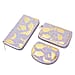 Set of 3 -  Golden Leaves Pattern Jute Wallet with Zipper Closure (Size:19.5x3x9.5Cm) - Light Yellow - RFID Protected