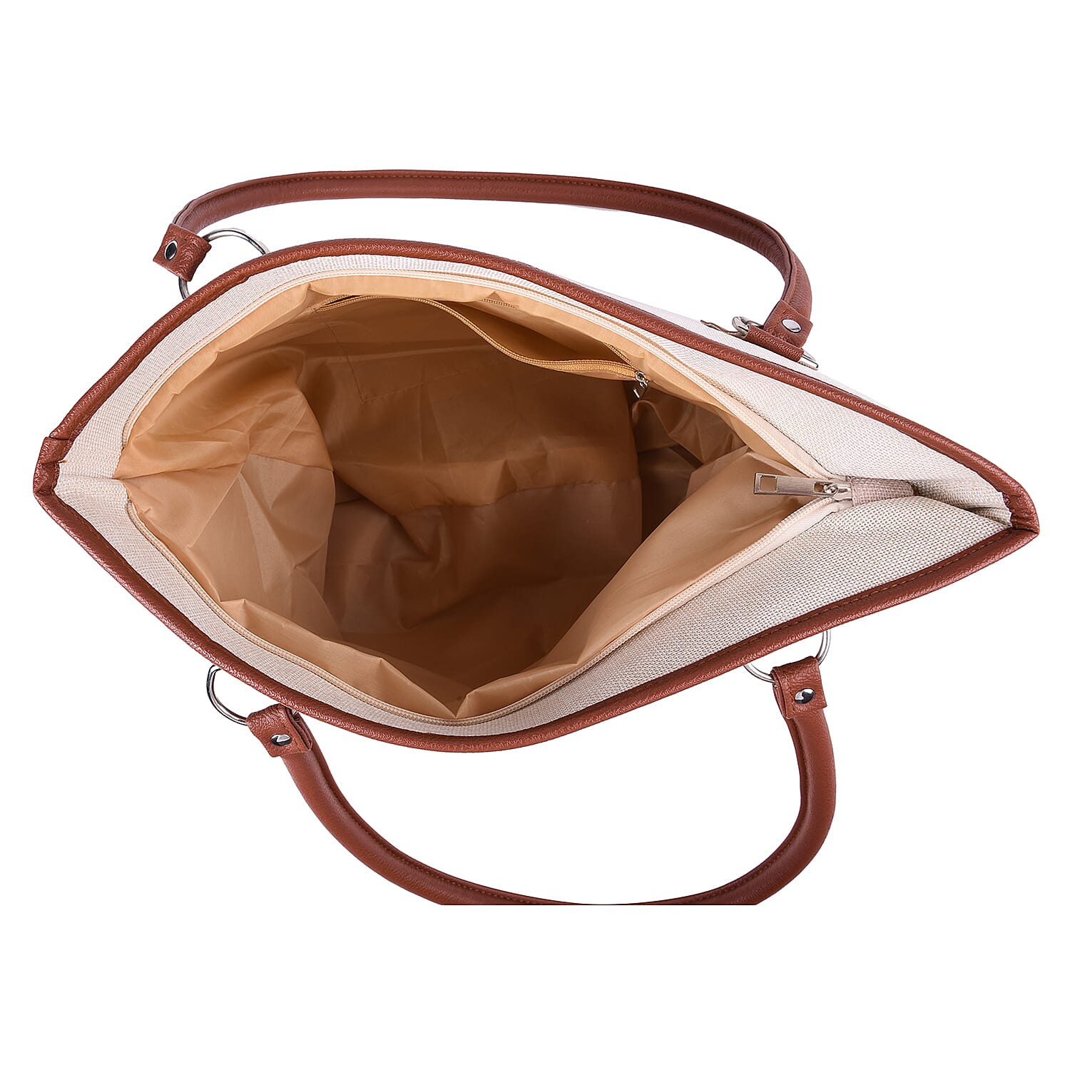 Black and Cream Wave Stripe Pattern Tote Bag (Size 42x16x25cm)