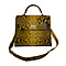 LA MAREY 100% Genuine Python Leather Satchel Bag with Detachable Shoulder Strap (Size 30x25x13cm) - Yellow