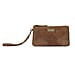 ASSOTS LONDON Karen Suede Sparkle Leather Purse (Size 19x10.5cm) - Tan & Yellow Gold