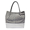 ASSOTS LONDON Donna Genuine Suede Leather Slouchy Metallic Shopper (Size 38x38x13cm) - Grey & Silver
