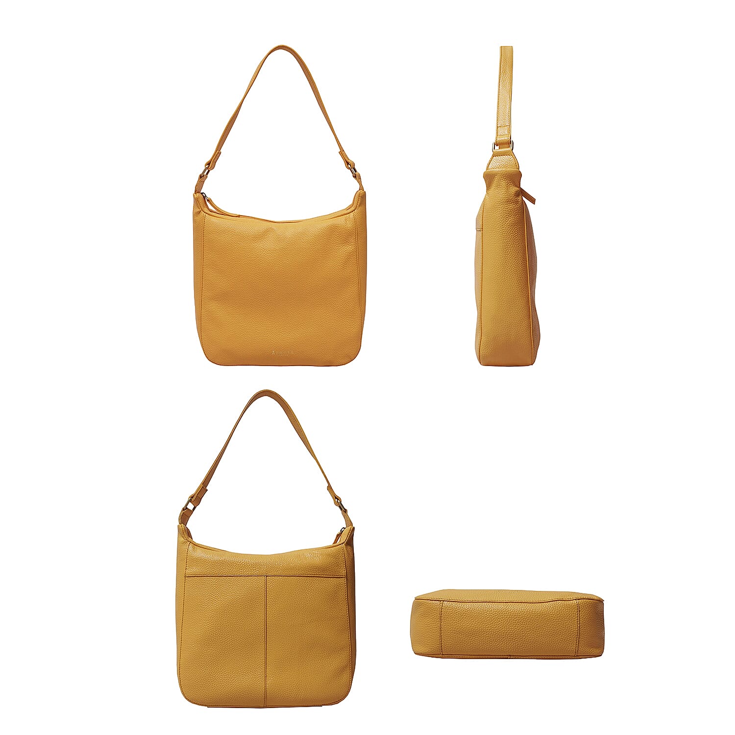 ASSOTS LONDON Bianca Genuine Pebble Grain Leather Slouchy Hobo Bag - Black