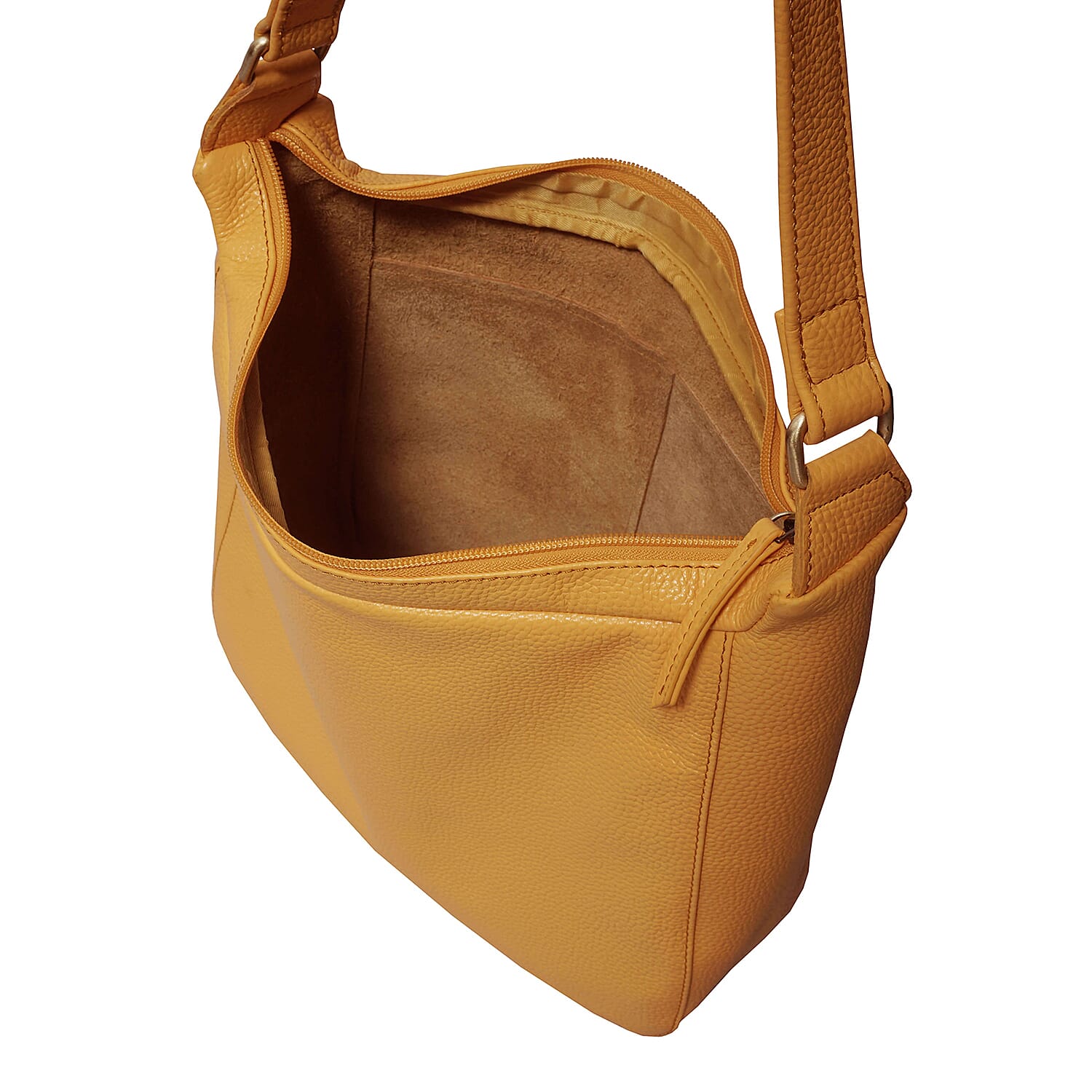 ASSOTS LONDON Bianca Genuine Pebble Grain Leather Slouchy Hobo Bag - Black