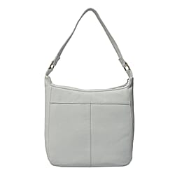 ASSOTS LONDON Bianca Genuine Pebble Grain Leather Slouchy Hobo Bag - White