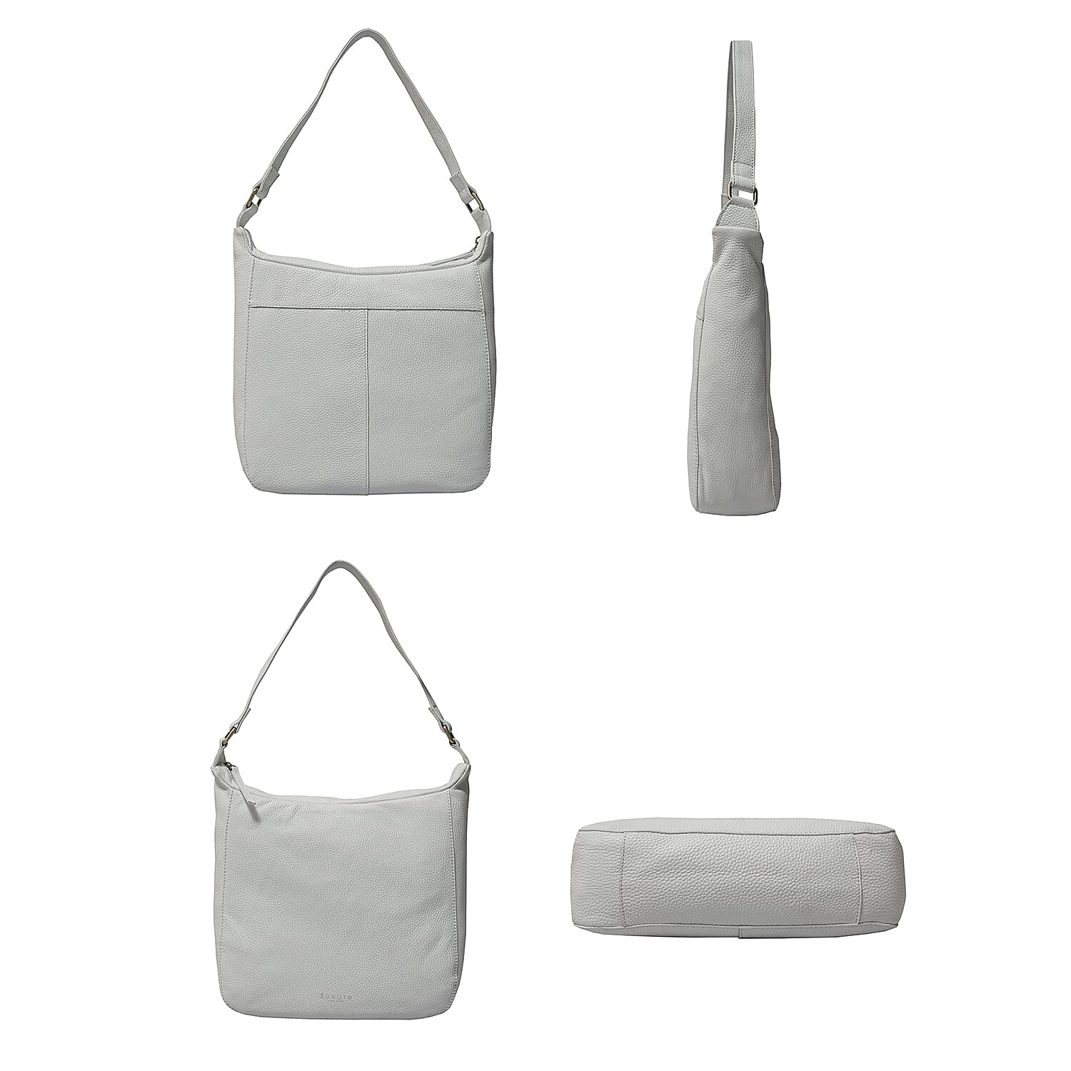 ASSOTS LONDON Bianca Genuine Pebble Grain Leather Slouchy Hobo Bag - Black