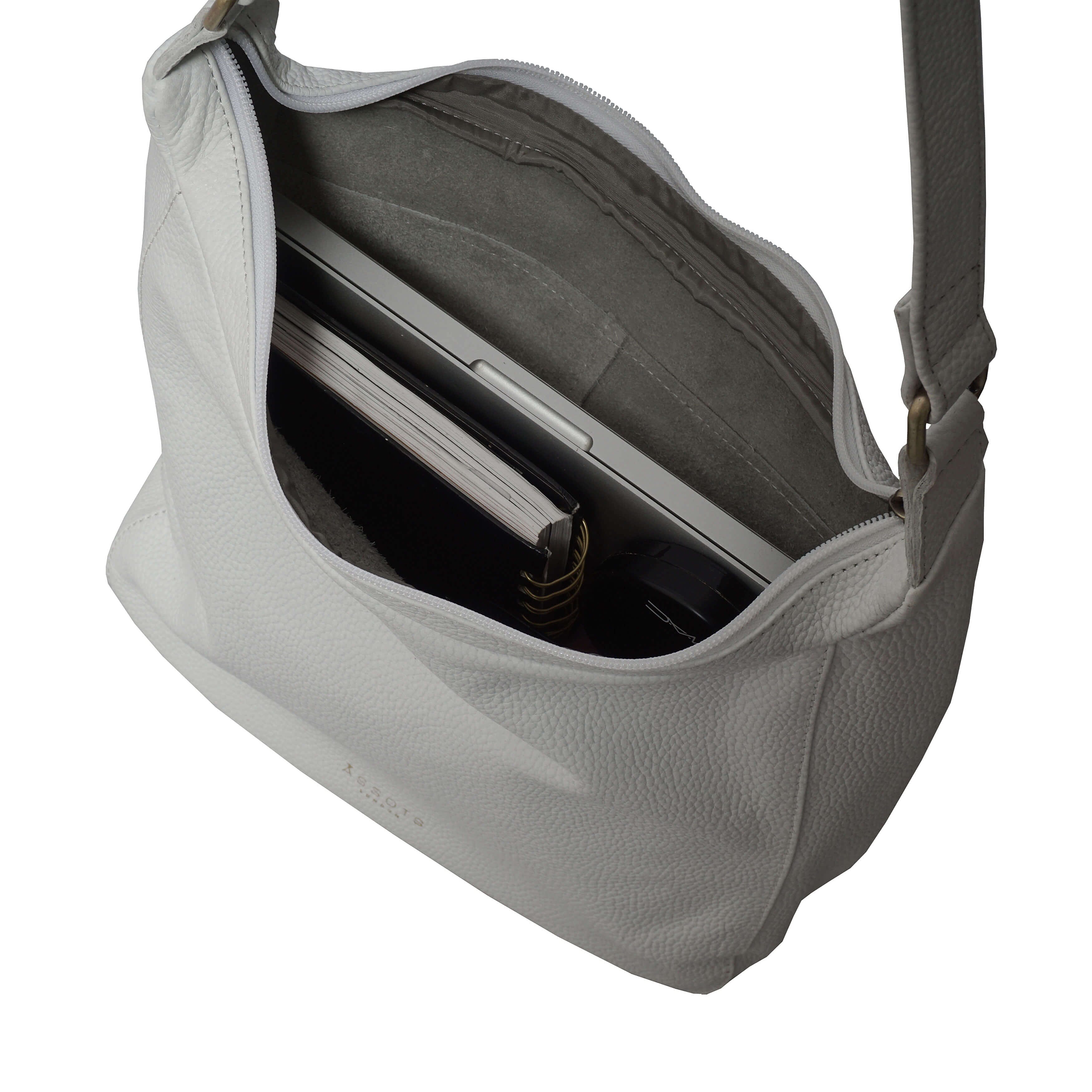 ASSOTS LONDON Bianca Genuine Pebble Grain Leather Slouchy Hobo Bag - Black