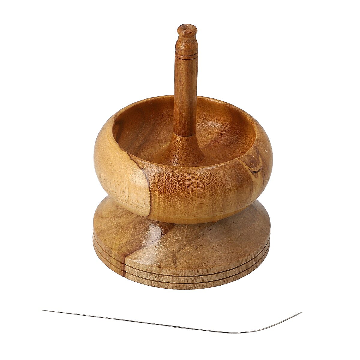 Teak Wooden Gem Workshop Bead Spinner with Stainless Steel Needle (Size 13x10 cm)