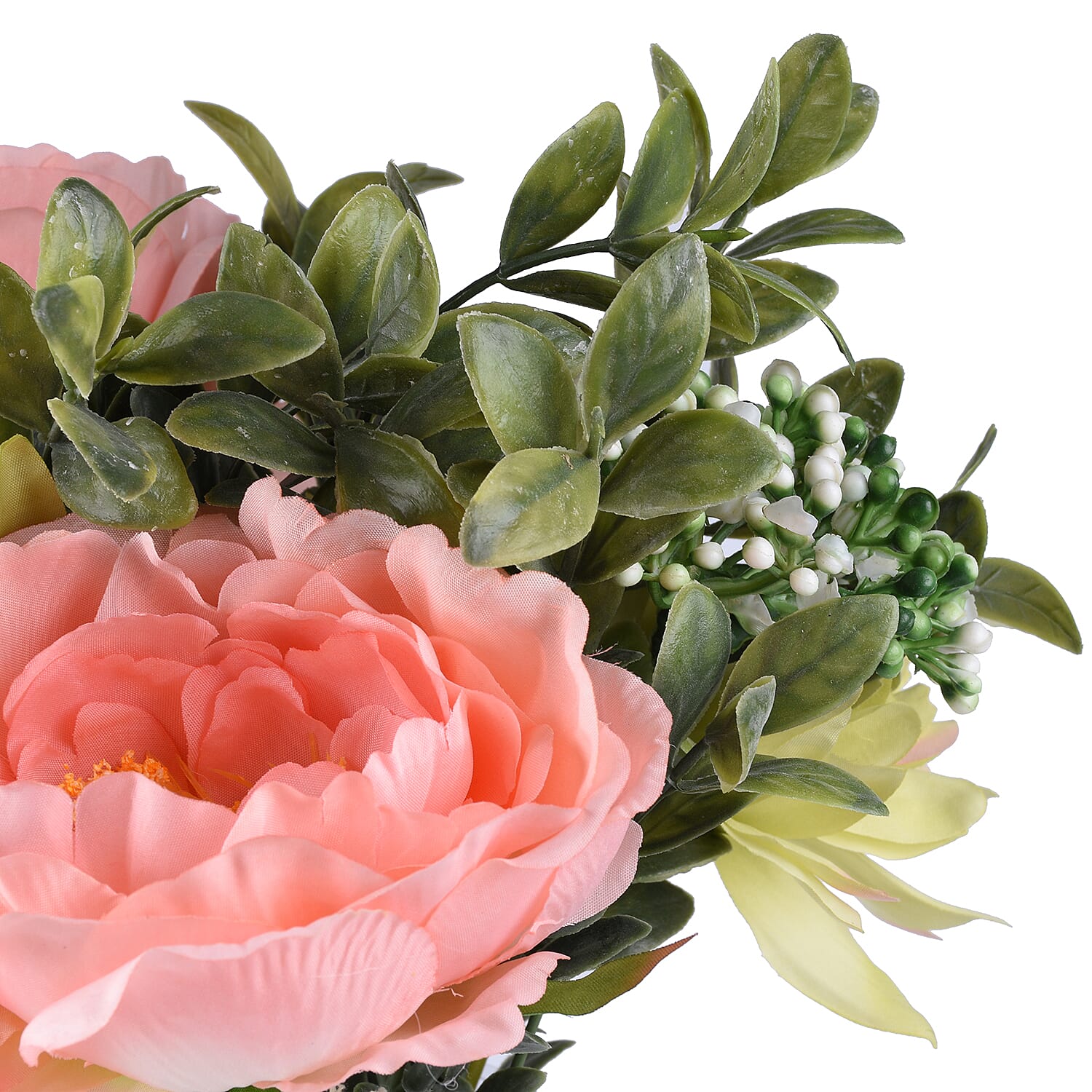 Bayswood Pink Rose and Hydrangea Flower Arrangement in Vase - (Size 38Cm)