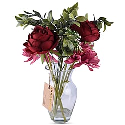 Bayswood Roses Flower Arrangement in Vase - (Size 38cm)