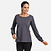 100% Cotton Single Jersey Loungewear Long Sleeve T- shirt in Grey (Size: Large)