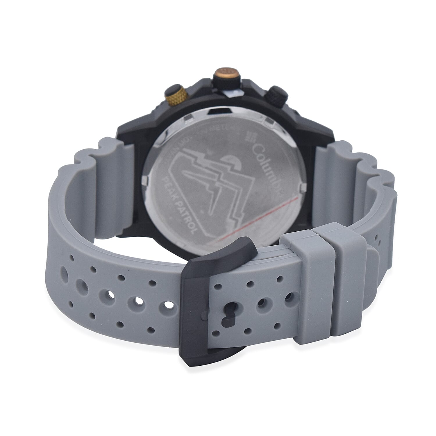 Columbia Peak Patrol Black Chronograph Day Date Grey Silicone Watch