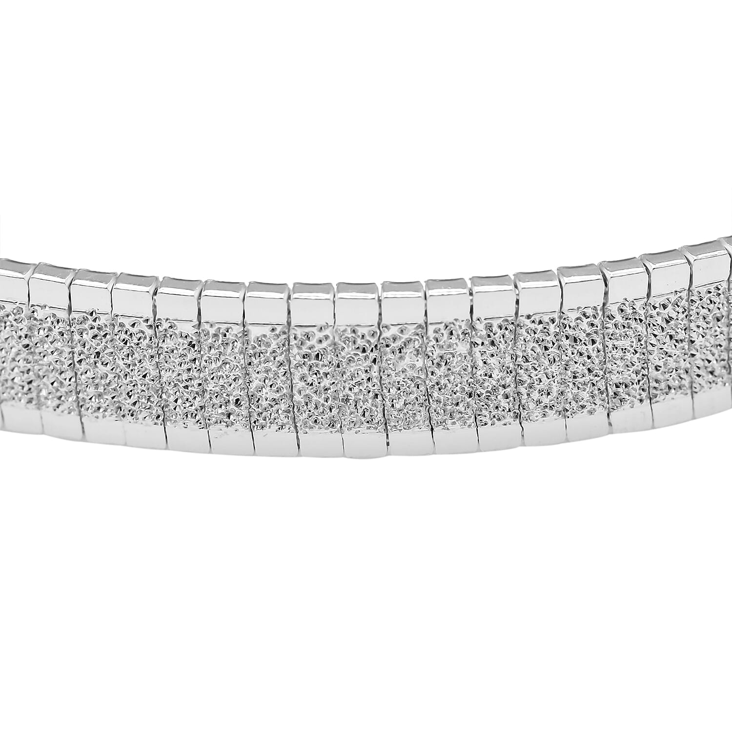 Italian Made - Sterling Silver Omega Bracelet (Size 7.5)