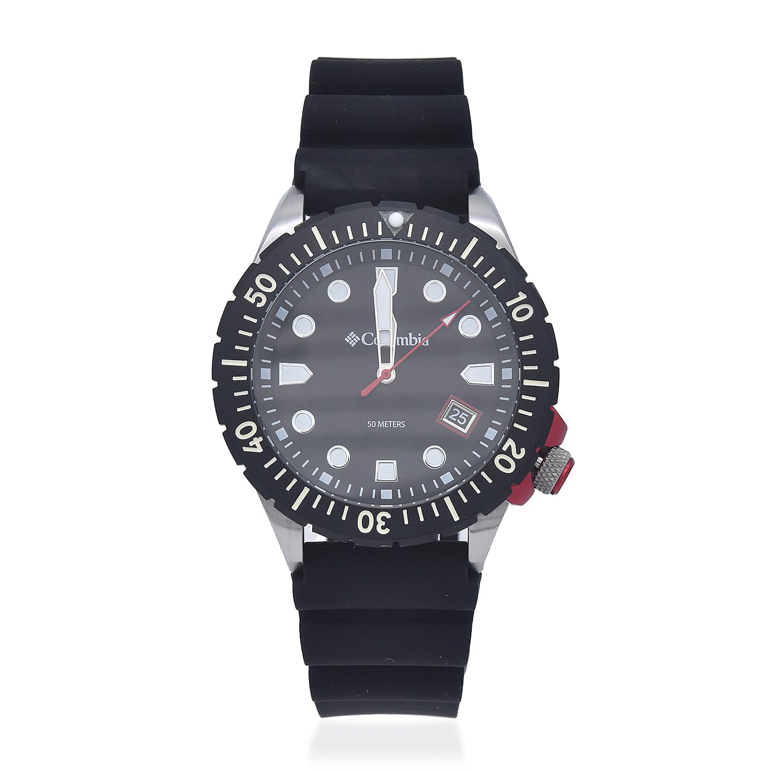 Columbia Pacific Outlander Black 3-Hand Date Black Silicone Watch